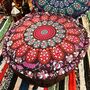 Peacock Print Large Bohemian Floor Meditation Cushion, thumbnail 7 of 8
