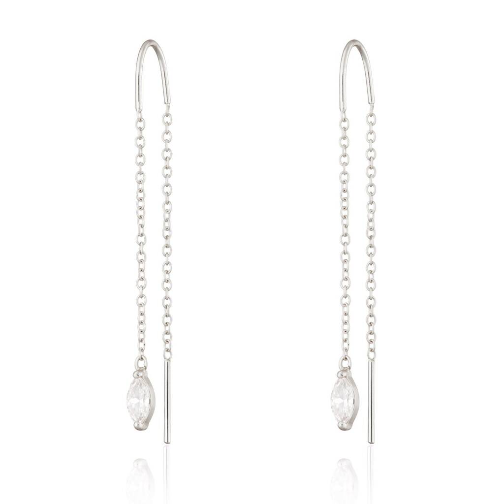 Droplet Crystal Threader Earrings By Scream Pretty | notonthehighstreet.com