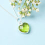 Sterling Silver Heart Peridot Gemstone Necklace, thumbnail 2 of 7