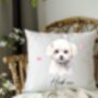 Personalised Bichon Frise Hearts Cushion Cover Gift, thumbnail 1 of 2