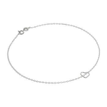 Fine Sterling Silver Belcher Anklet And Tiny Open Heart, 2 of 4