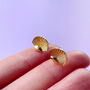 S'hello You! Gold Plated Shell Stud Earrings, thumbnail 2 of 8