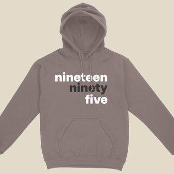 Modern Birth Year In Words Hoodie, 3 of 8