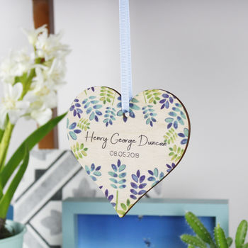 New Baby Wooden Heart Decoration Letterbox Gift, 4 of 8