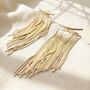 18ct Gold Plated Waterfall Party Tassel Earrings, thumbnail 1 of 3
