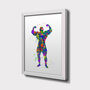 Set Of Four Bodybuilder Color Splash Print, thumbnail 5 of 6