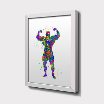 Set Of Four Bodybuilder Color Splash Print, 5 of 6