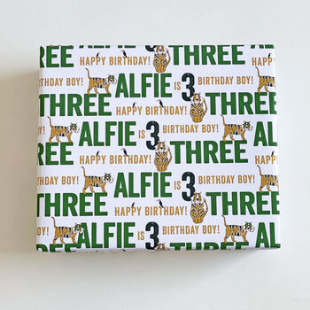 Tiger Special Age Personalised Wrapping Paper, 2 of 3