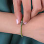 Peridot August Birthstone Silver Tennis Bracelet, thumbnail 4 of 5