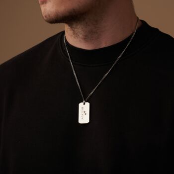 Personalized Silver Mens Dog Tag Necklace, 6 of 12