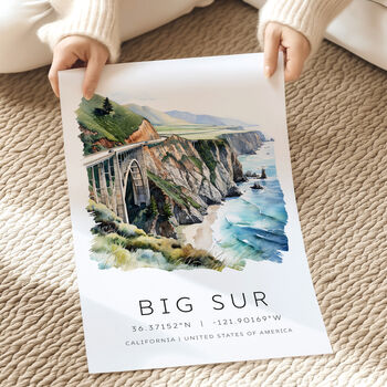 Travel Destination Card Of Big Sur California Gift Ideas For Travel, 3 of 7