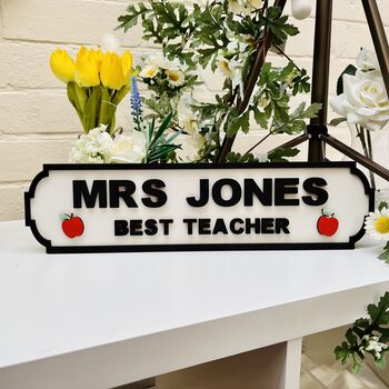 Personalised Teacher Name Wooden Double Roadsign, 12 of 12