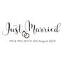 Just Married Personalised Vinyl Car Decal, thumbnail 2 of 3