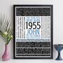 Personalised 70th Birthday Print Gift Year Facts 1954 1955, thumbnail 10 of 12