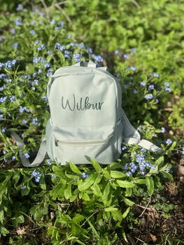 Personalised Kids Mini Sage Backpack, 3 of 10