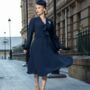 Eva Dress In Black Mayflower Vintage 1940s Style, thumbnail 2 of 3