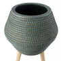 Large Composite Blue Grey Planter With Stand, thumbnail 4 of 8