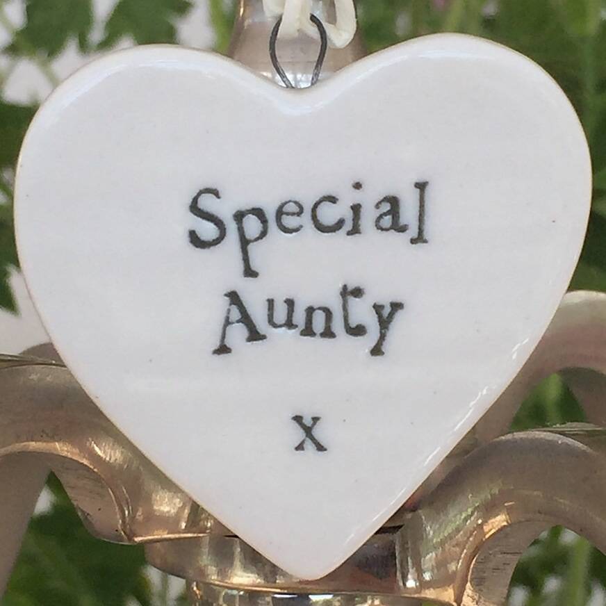special aunty porcelain hanging heart gift by liberty bee special aunty porcelain hanging heart gift by liberty bee