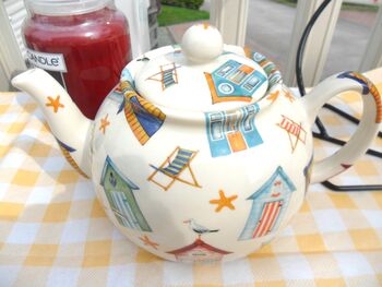 Six Cup Teapot In Beach Hut Design, 2 of 9
