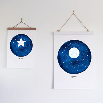Luna Moon Childrens Nursery Print, 3 of 4