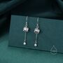 Sterling Silver Lily Of The Valley With Pearl Dangle Earrings, thumbnail 1 of 10