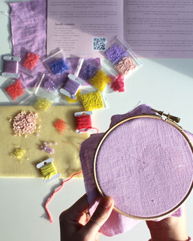 Beaded Embroidery Kit In 'Lilac', 4 of 10