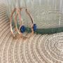 18k Rose Gold Plated Blue Druzy Crystal Large Hoops, thumbnail 1 of 4