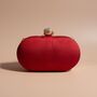 Asha, Oval Red Silk Embroidered Clutch, thumbnail 2 of 5