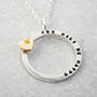 Silver Tiny Text Personalised Necklace Solid Gold Heart, thumbnail 1 of 4
