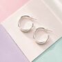 Wire Interwoven Rose Gold Plated Silver Hoop Earrings, thumbnail 7 of 8
