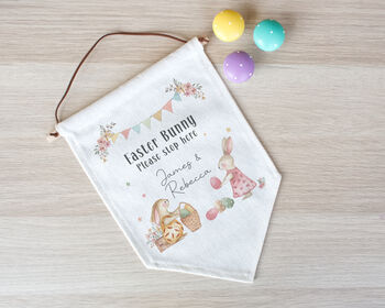 Personalised Easter Bunny Stop Here Flag, 3 of 3
