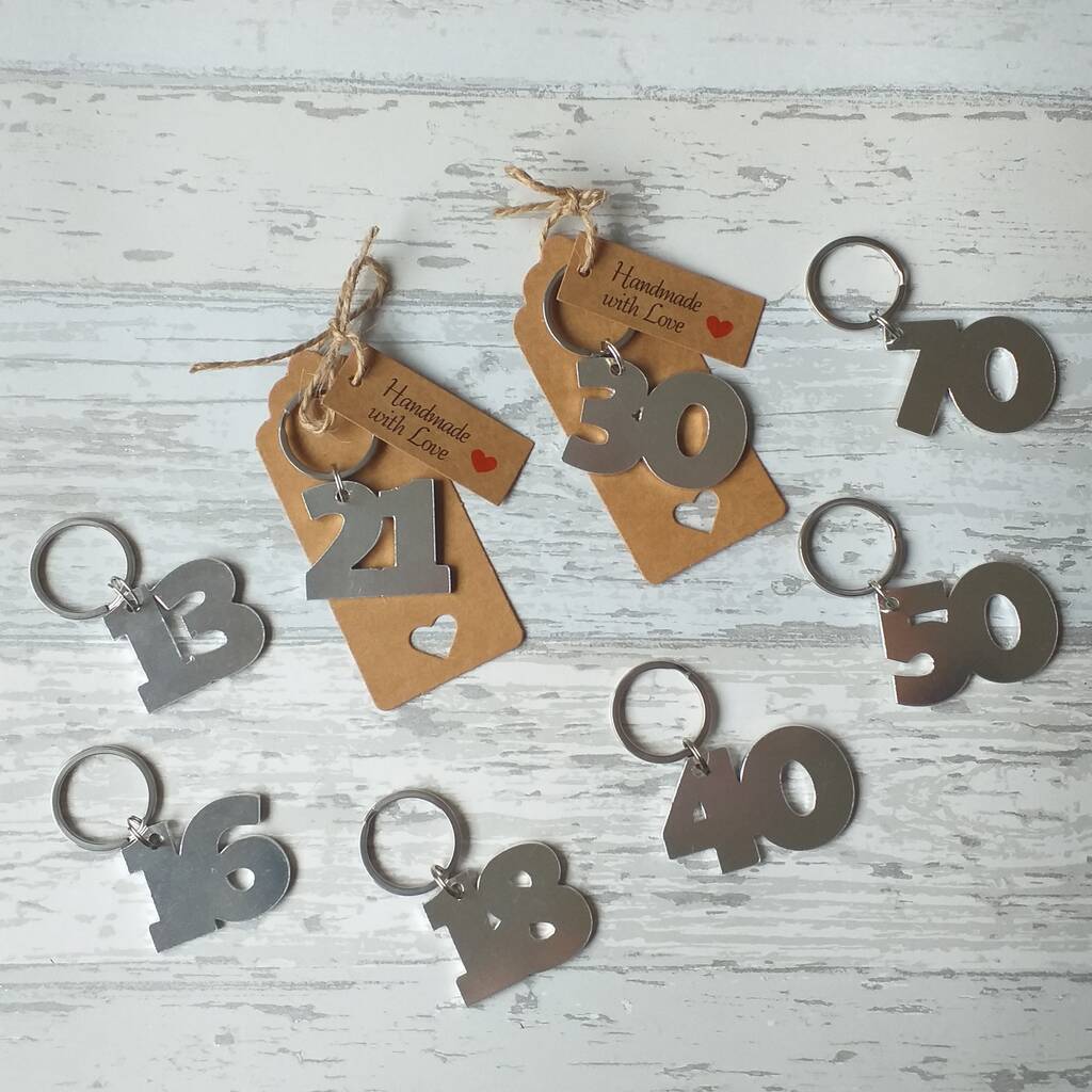 Number Keyring By Oodles of Gifts