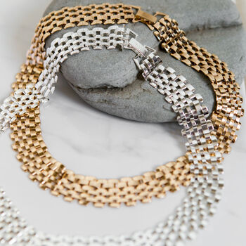 Silver Plated Chain Statement Necklace, 8 of 10