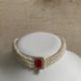 Pink 18 K Gold Plated Handcrafted Pearl Choker Set, thumbnail 2 of 5