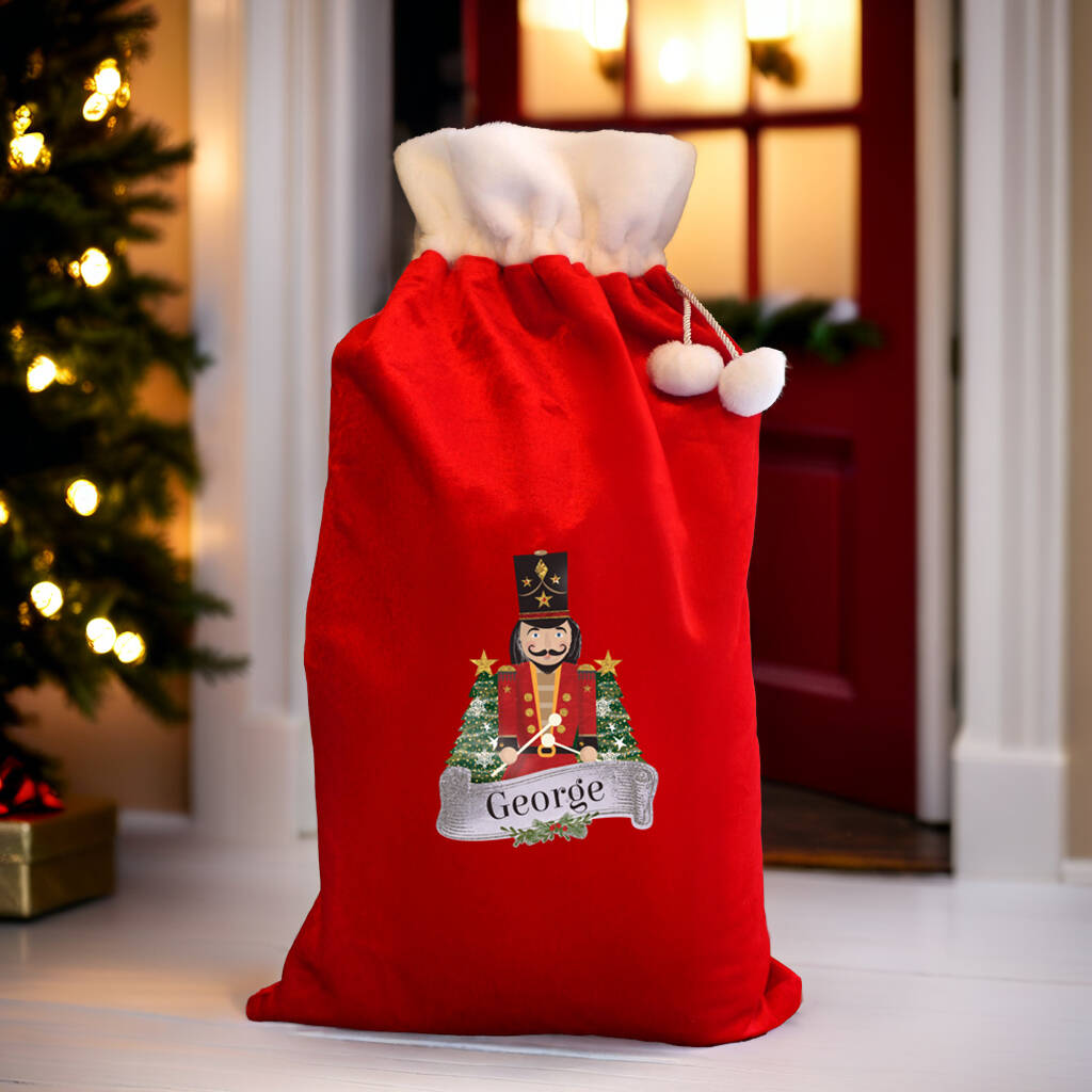 Personalised Red Nutcracker Christmas Sack, 1 of 4