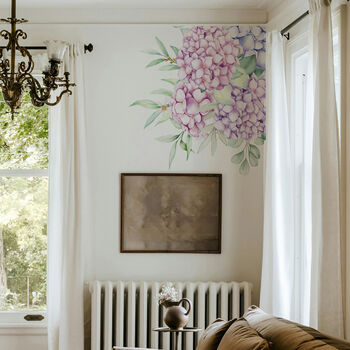 Hydrangea Floral Corner Wall Sticker, 3 of 4