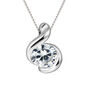 White Gold Cubic Zirconia Swirl Pendant, thumbnail 1 of 4