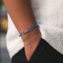 Blue Nylon Rope 925 Silver Adjustable Bracelet, thumbnail 3 of 9