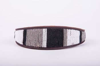 Whippet Or Lurcher Leather Beaded Dog Collar, 10 of 12