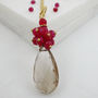Rutilated Quartz And Ruby Pendant Necklace, thumbnail 3 of 6