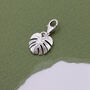 Monstera Palm Leaf Solid Silver Charm, thumbnail 3 of 8