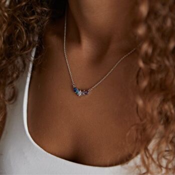 Custom Metal Birthstone Teardrop Necklace, 3 of 11