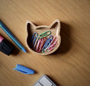 Cat And Dog Shaped Wooden Desk Tidy, 2 of 12