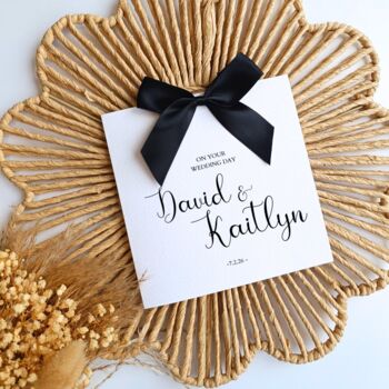 On Your Wedding Day Card, Luxury Bow Wedding Couple Card, 2 of 5