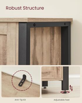 Storage Cabinet Sideboard Buffet Table With Three Doors, 7 of 8