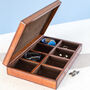 3rd Anniversary Leather Cufflink Box, thumbnail 2 of 10