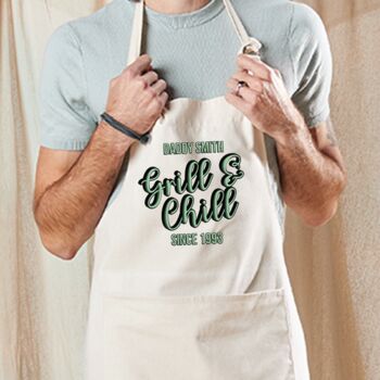 Personalised Grill And Chill Barbecue Apron, 2 of 3