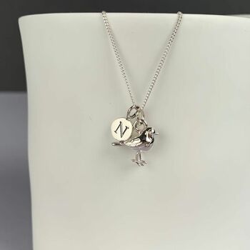 Personalised Sterling Silver Robin Necklace, 4 of 7