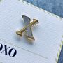 X Is For Xoxo Pin Badge And Card, thumbnail 3 of 4