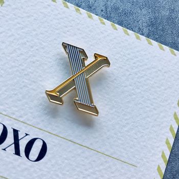 X Is For Xoxo Pin Badge And Card, 3 of 4